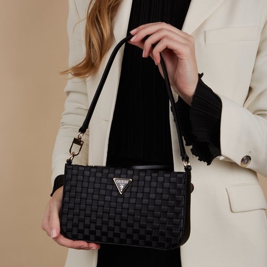 Sac Bandoulière GUESS Maylee Flap Shoulder Bag – Noir, Femme