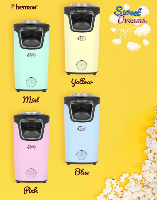 Bestron Popcorn machine - APC200M - popcornmaker - Incl. 10 popcorn zakken - Klaar in 2 min - Mint - 5 jaar garantie — afbeelding 4