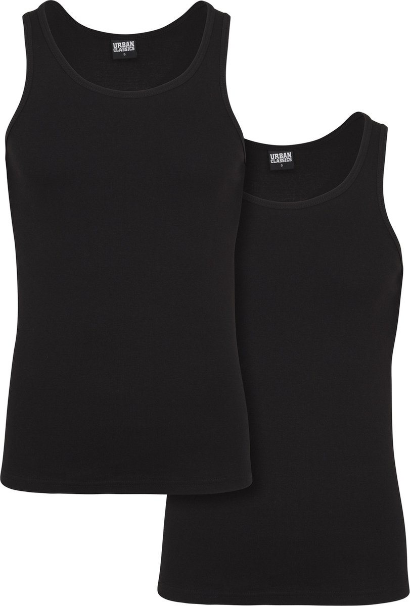 Urban Classics 2-Pack Seamless Heren Tanktop – 4XL Zwart