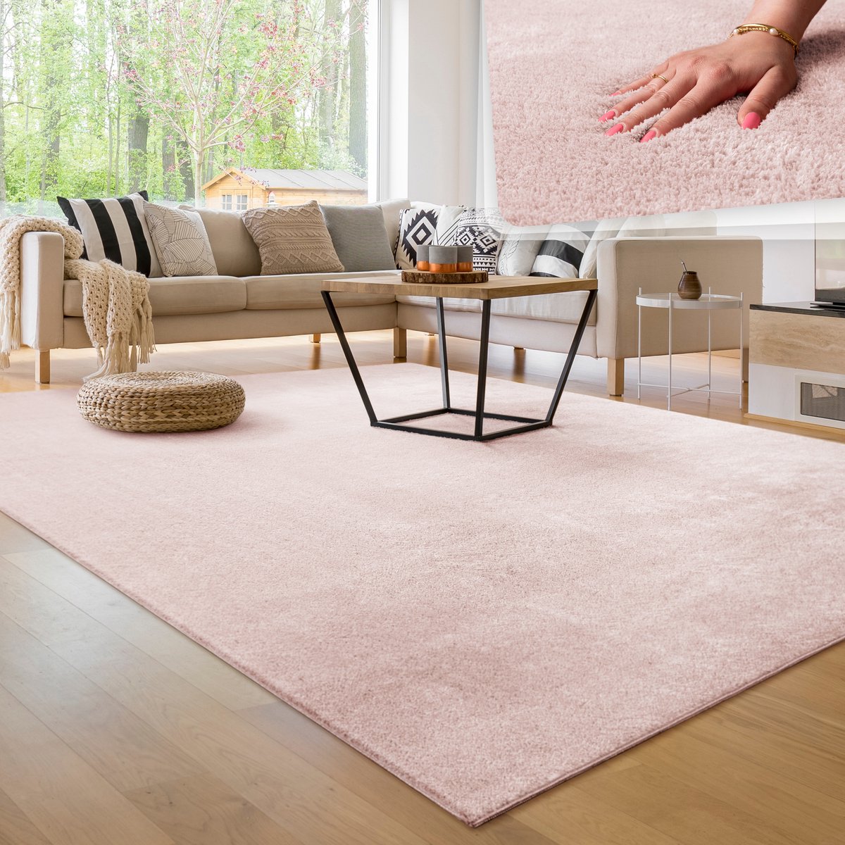 Paco Home Moderne woonkamer tapijt kortpolig wasbaar zacht uni effect bont antislip 300x400 cm