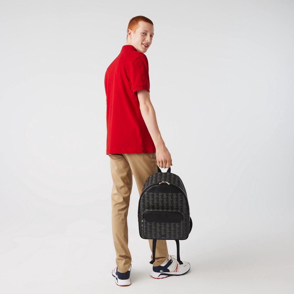 LACOSTE Laptop rugzak Rugzak met laptopvak Backpack Noir Gris Zwart Veelkleurig