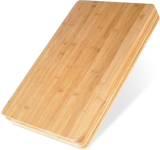 Relaxdays Snijplank Bamboe - Aanrechtplank - Werkblad - Met Saprand   Plank   Broodplank