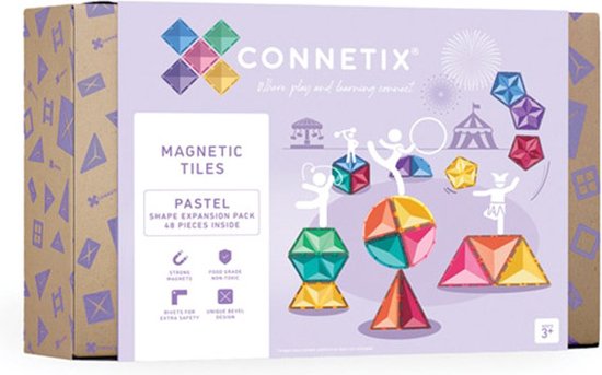 Foto: Connetix tiles pastel shape expansion pack 48 pc magneetblokken