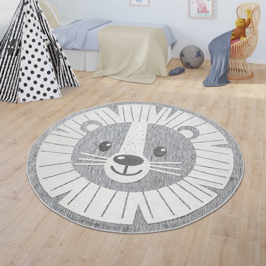 Nattiot rond kinderkamer vloerkleed Sweet april - Aqua blauw