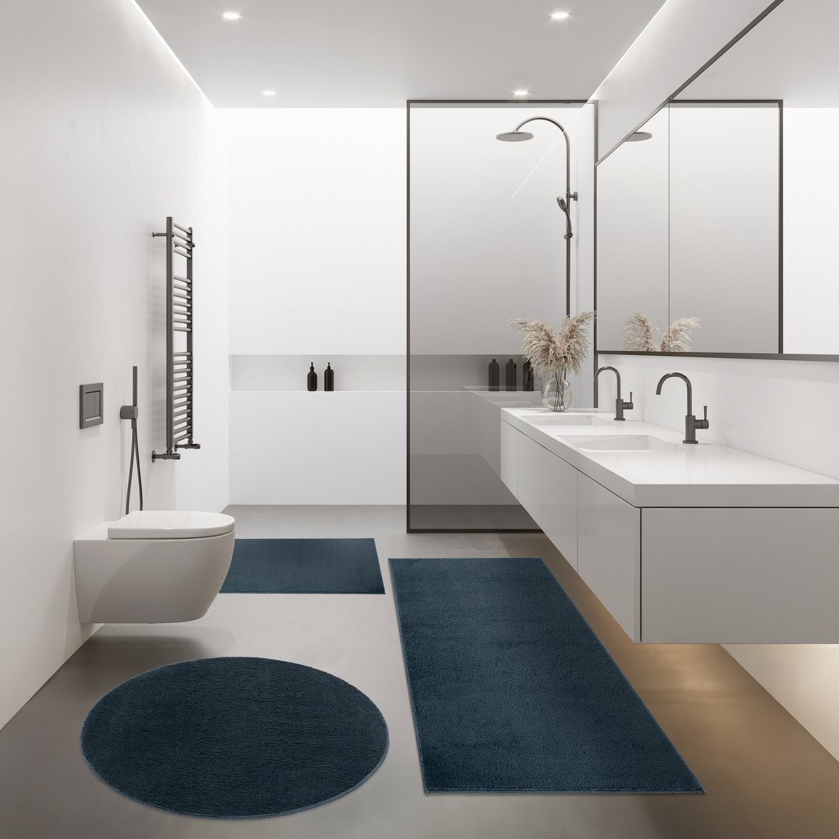 Paco Home Moderne Badkamermat Badkamer Vloerkleed Shaggy Wit In Versch. Afmetingen En Kleuren 40x55 cm