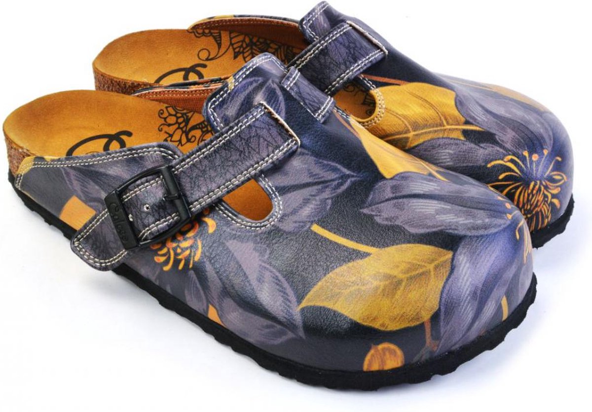 GOBY Clogs met Bloemenprint Handgemaakt Premium Kwaliteit