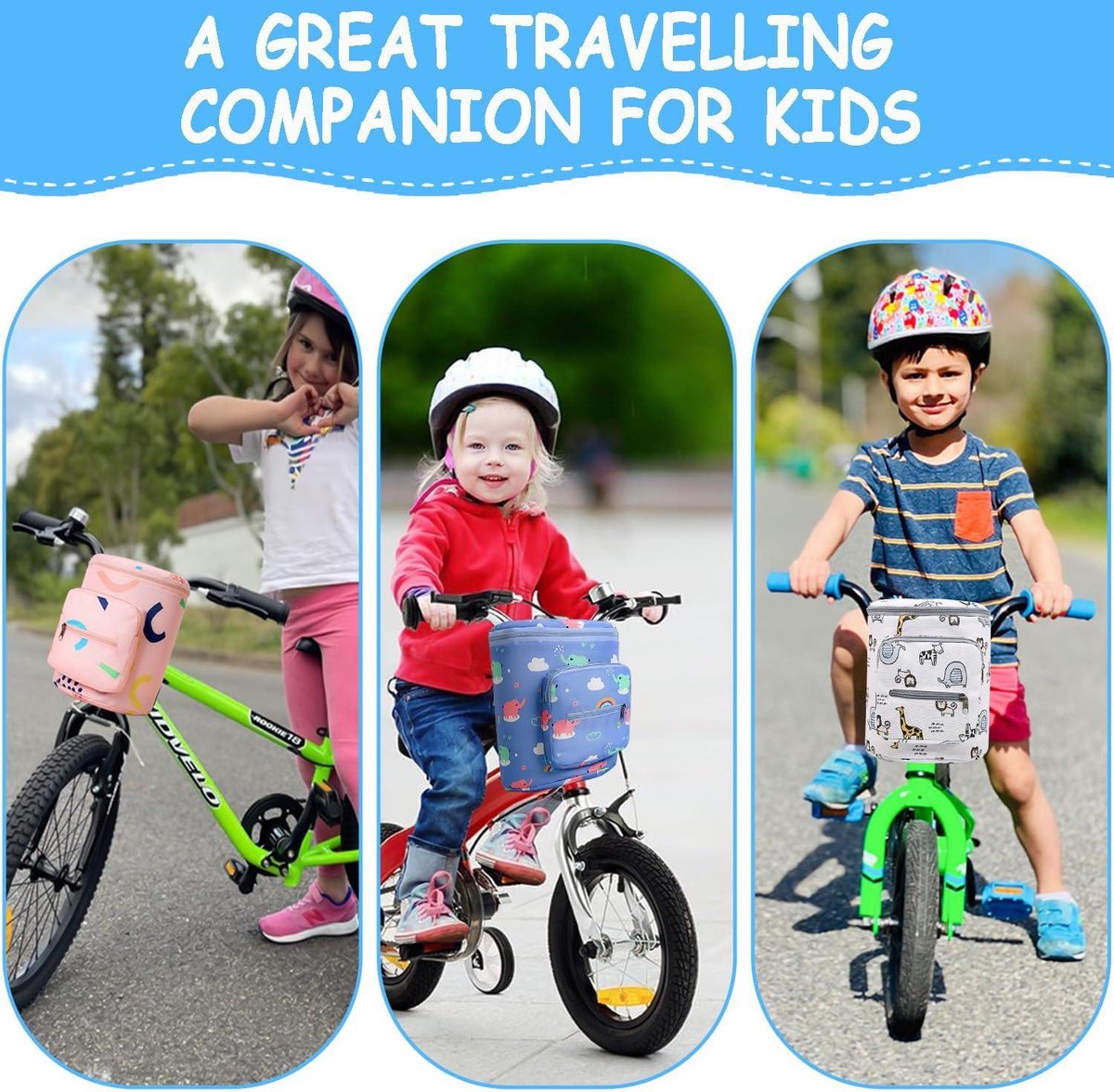 Sacoche Guidon Pour Vélo Enfant - Panier Vélo Pour Trottinette, Draisienne, Tricycle (bleu)
