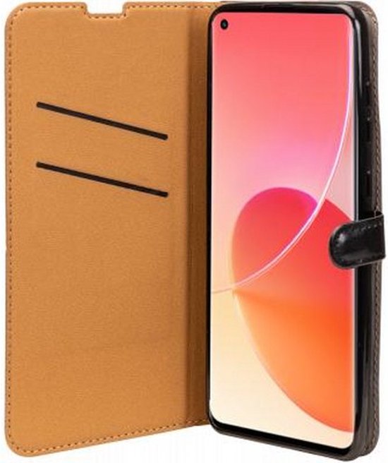 Oppo A54 5G / A74 5G Hoesje Portemonnee met Drukknoop Sluiting Zwart