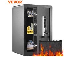 BTD Elektrische Kluis - Kluis - Brandkluis - Brandkast - 62,2 Liter - Met Vingerafdruk Bediening - Incl Brandwerende Tas - Digitaal - Sieraden - Documenten - Waardevolle Spullen