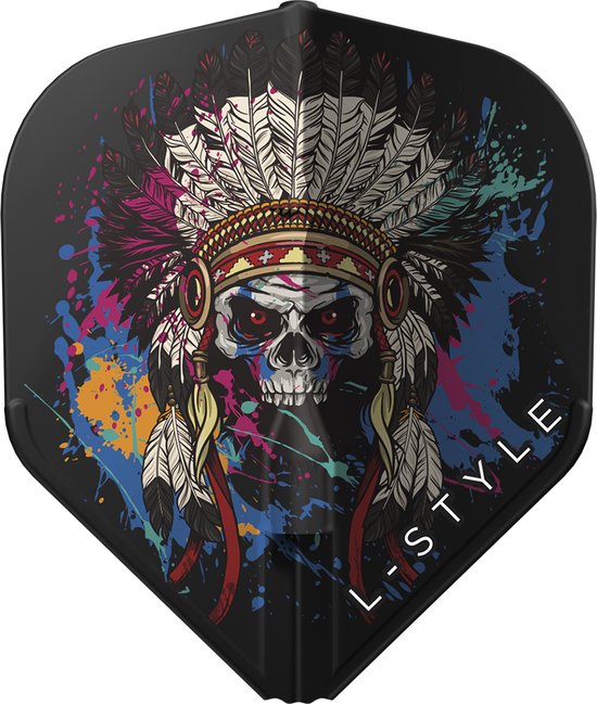 L-Style Champagne Flight EZ L1 Chief Skull Black - Dart Flights van L-Style — afbeelding 3