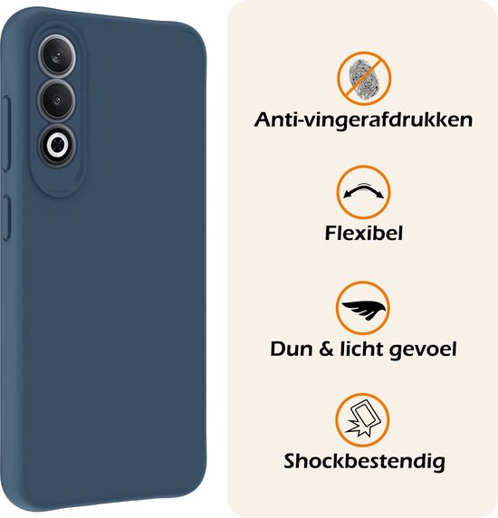 Coque Compatible avec OnePlus Nord CE 4 Coque Siliconen Cover Case - Coque Compatible avec OnePlus Nord CE4 Cover Back Case - 2-PACK - Bleu Foncé