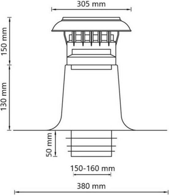 Aération Pour Toit Plat ANJO – Double Paroi Avec Capuchon Plastique 90-100 Mm