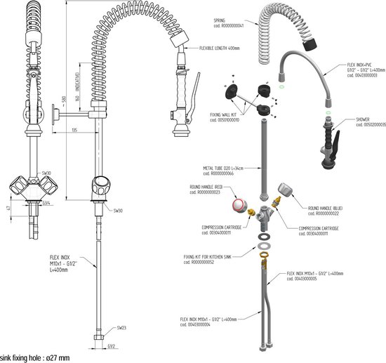 Opbouw Douchekraan Boss & Wessing Cool Touch Chroom 3/4'' Aansluiting