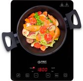 Bol.com TZS First Austria Inductie Kookplaat Vrijstaand - Elektrische Kookplaat 1 Pits- 2000W - Zwart aanbieding