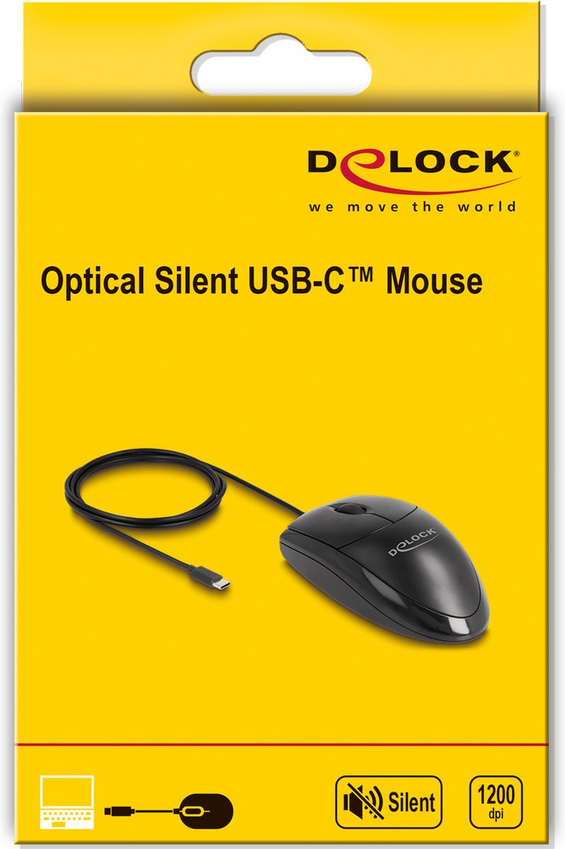 DeLOCK Optical USB Type-C Desktop Mouse - Silent muis thumbnail 2