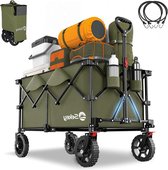 Bol.com Opvouwbare Bolderwagen 200L 150KG Draagvermogen Ruw Terrein Remmen-Handkar XXL-PlusG 4010 Groen aanbieding