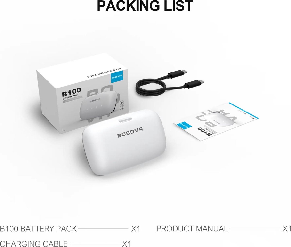 BOBOVR B100-batterij voor BOBOVR S3 Pro - 10.000 mAh hoge capaciteit, verlengde looptijd voor Meta Quest 3S / Quest 3 VR-headsets thumbnail 4