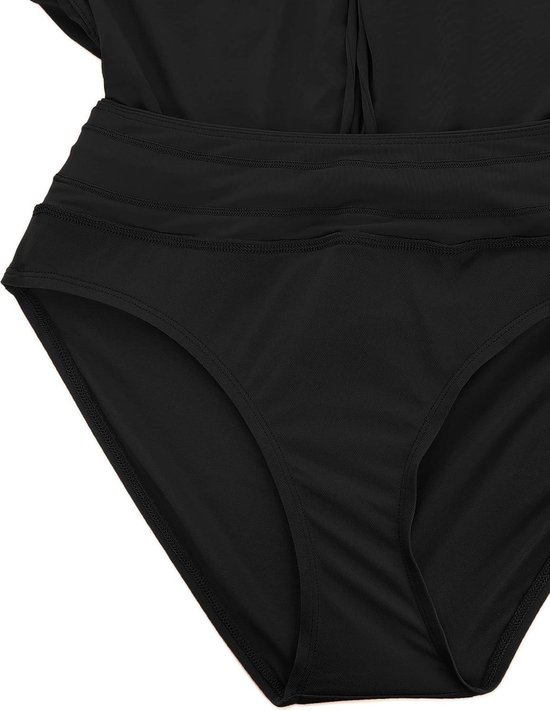 Timuspo Zwemshorts voor dames, badrok, badmode, bikinirok, hoge taille, broekrok, sportrok, zwemshorts, strandrok met 4 zakken, S