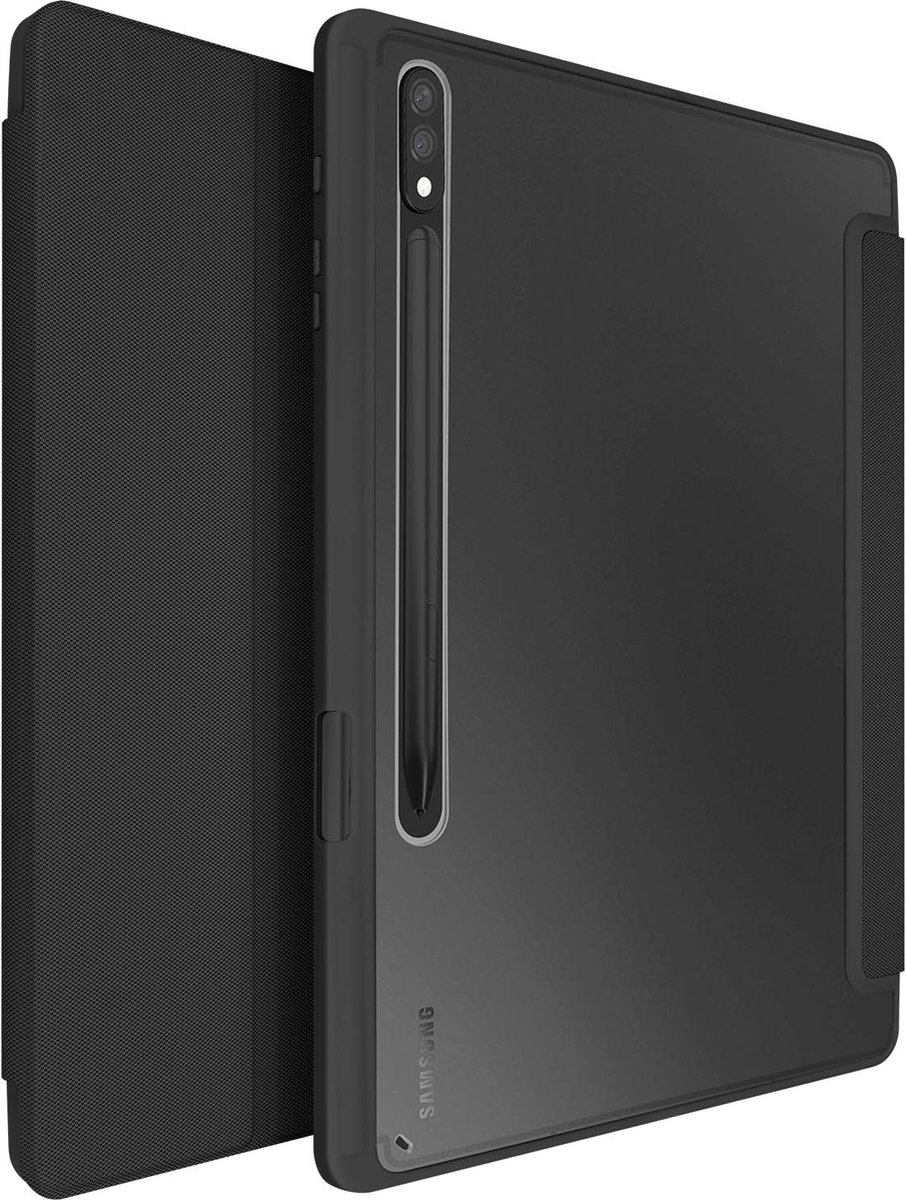 Dux Ducis, Hoesje Geschikt voor Samsung Tab S7 Plus, S7 FE en S8 Plus met Toetsenbord en Standfunctie, Zwart