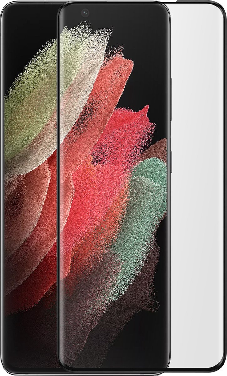 Geschikt voor Samsung Galaxy S21 Geschikt voor Samsung Galaxy Ultra gehard glas afgeschuinde rand volledige hechting zwart