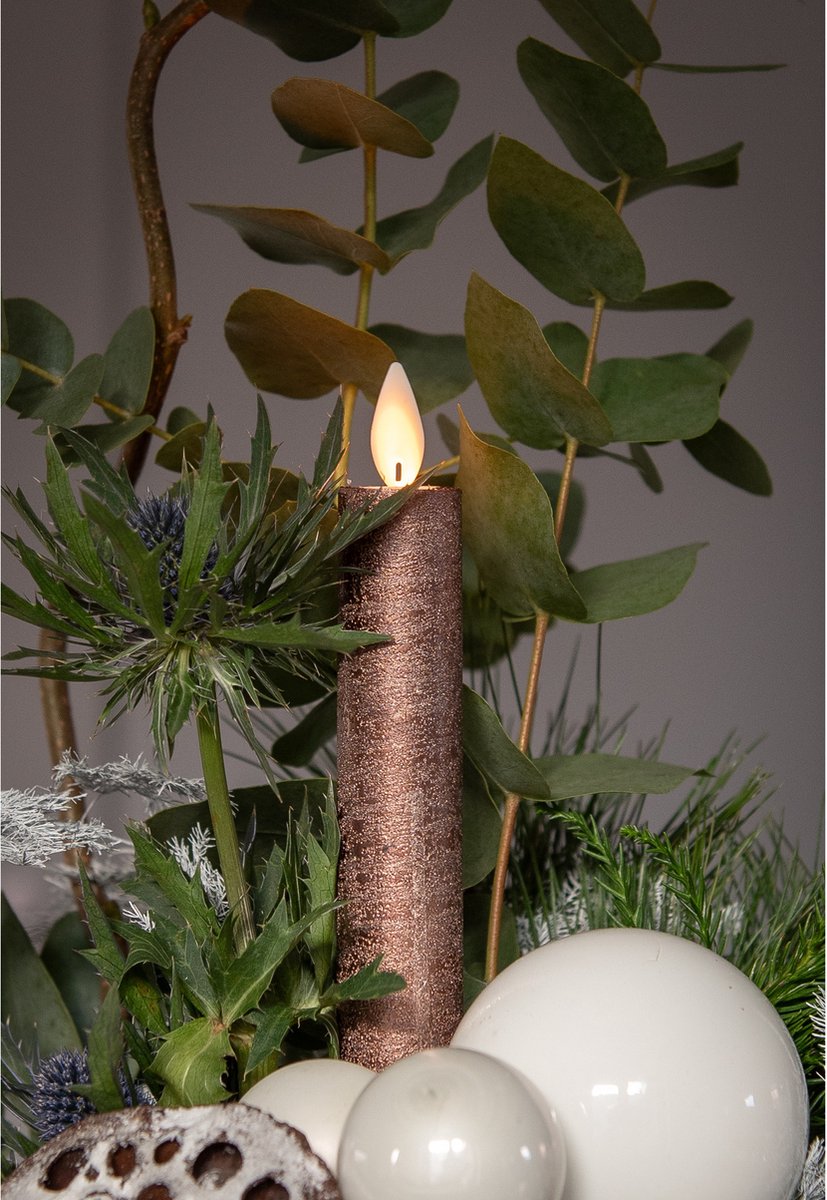 Anna's Collection LED dinerkaarsen - 2x st - brons - 23 cm - met afstandsbediening — cadeau in Wonen & Interieur - foto 2
