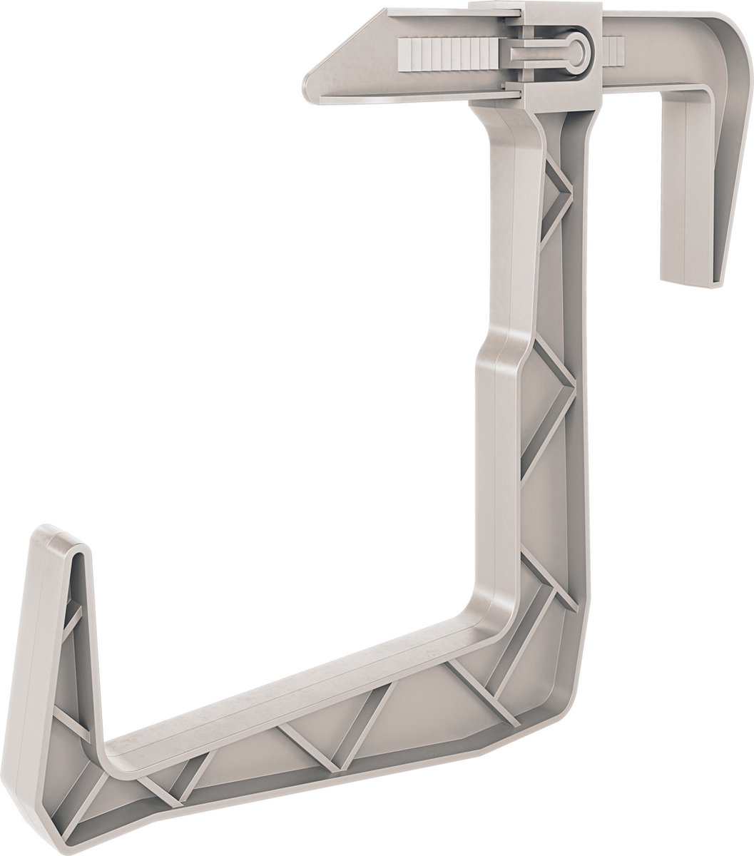 Form Plastic Balkon plantenbak ophang beugels - 1x - voor aan een railing - kunststof - lichtgrijs - balustradehook