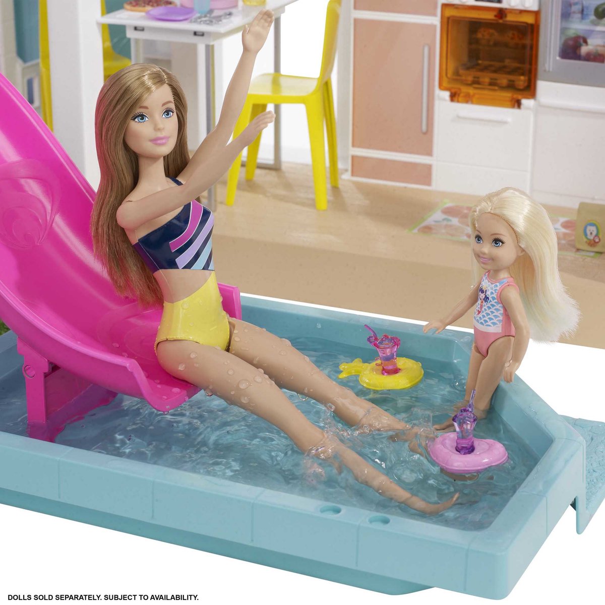 Barbie Droomhuis Poppenhuis – 109 cm Hoog - 3 Verdiepingen - Glijbaan - Lift - Zwembad en 75+ Accessoires — afbeelding 2