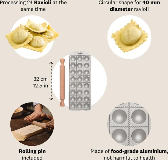 24 Ravioli rond 4 cm Ravioli-vorm - 8382 van Imperia — afbeelding 2