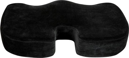 Coussin d'assise pour chaise de bureau - Mousse à mémoire de forme certifiée CertiPUR-US - Zwart - Comfort ergonomique