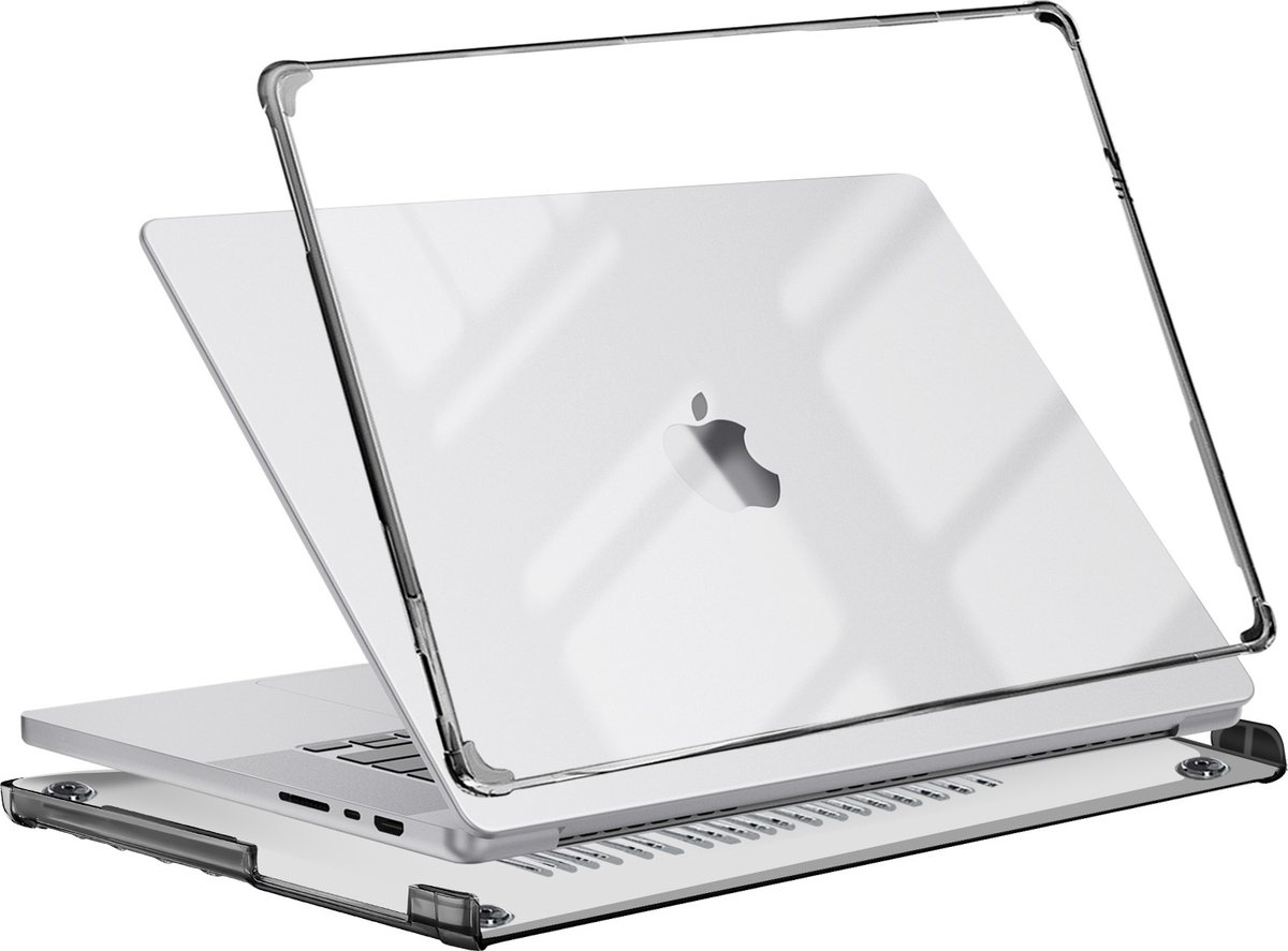 Supcase, Volledige hoes voor MacBook Pro 16 2023, 2022 en 2021 Schokbestendig, Transparant zwart