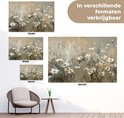 Een tuinposter met witte bloemen in verschillende formaten: 120x80 cm, 90x60 cm en 60x40 cm.
