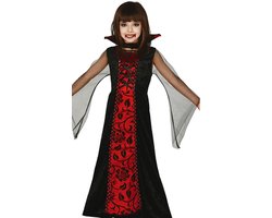 Vampieren jurk voor meisjes - zwart/rood - Halloween - verkleedkleding 140/152