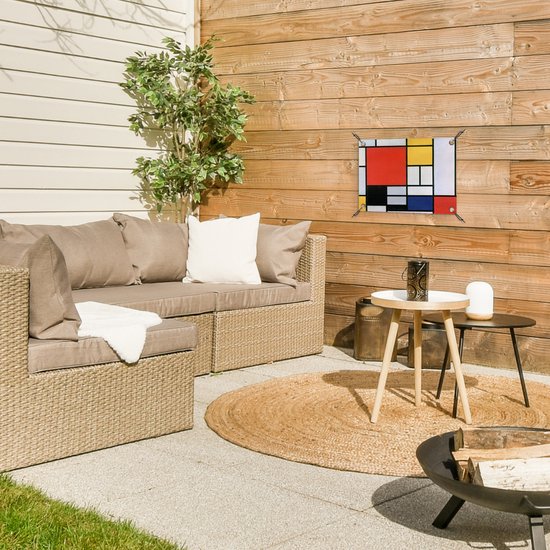 Décoration de Jardin Art - Mondrian - Maîtres anciens - 40x30 cm - Toile jardin - Affiche extérieure