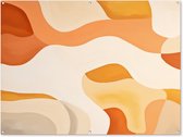Tuinposter 160x120 cm - Tuindecoratie Oranje - Abstract - Kunst - Poster voor in de tuin - Buiten decoratie - Schutting tuinschilderij - Tuindoek muurdecoratie - Wanddecoratie balkondoek