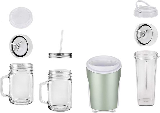 Blender Smoothie Bereider - Kunststof Roestvrij Staal Glas 600 ml Mintgroen - 450 W van Blender — afbeelding 5