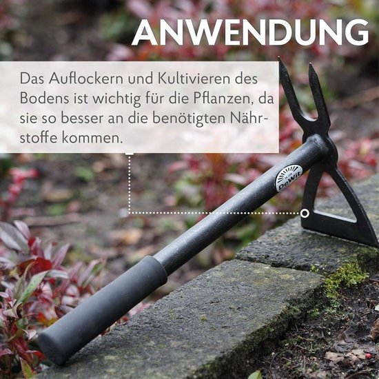 Professionele Combi-hak met 2 Tanden en Open Blad 35 cm - Tuingereedschap voor Tuin en Verhoogd Bloembed — afbeelding 4