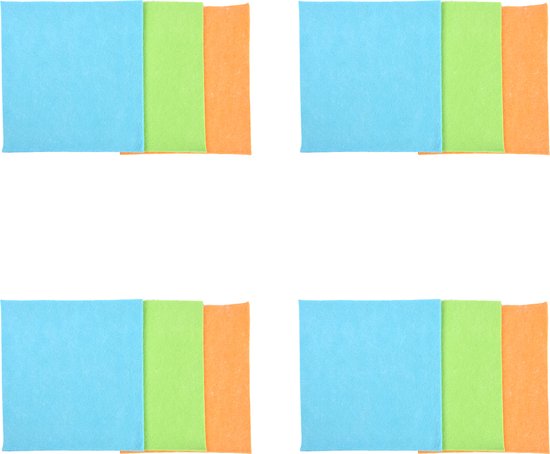 Set de torchons en viscose – 12 pièces | Éponge de nettoyage colorée – Blauw, Oranje et Vert | Chiffons de nettoyage multifonctionnels | 40x36cm chacun Chiffon de nettoyage