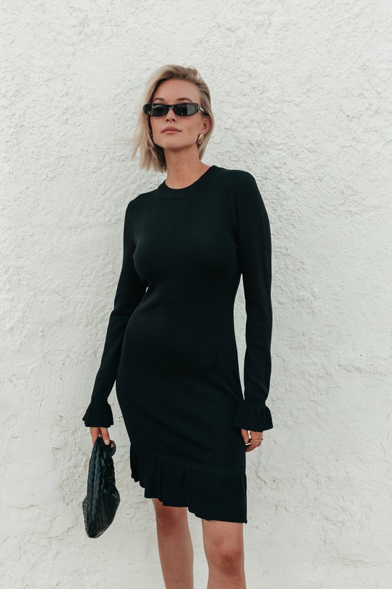 Colourful Rebel Robijn Ruffle Fine Knit Dress - M