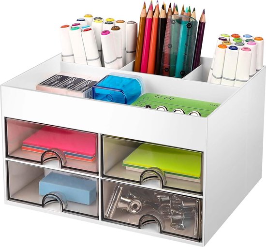 Bureau-organizer, doe-het-zelf mesh, metaal, bureauorganizer met lade