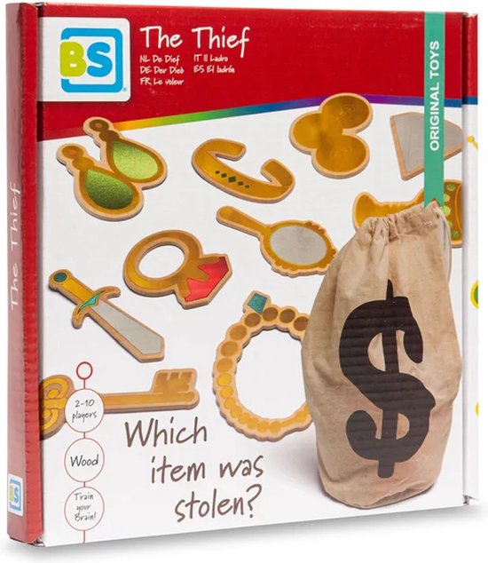 BS Toys The Thief Spel - De Dief - Buiten en Binnenspeelgoed - Educatief Speelgoed - Kinderspel - 2-10 Spelers - Speelgoed Van Het Jaar - Cadeau kind - Memory spel - Memory spelletjes - Houten speelgoed - Gezelschapspellen kinderen