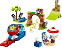 LEGO Sonic de Muis speelgoed. Met Sonic in bol, DJ booth, strand, robot, schans, boog en ringen. Zonder doos.