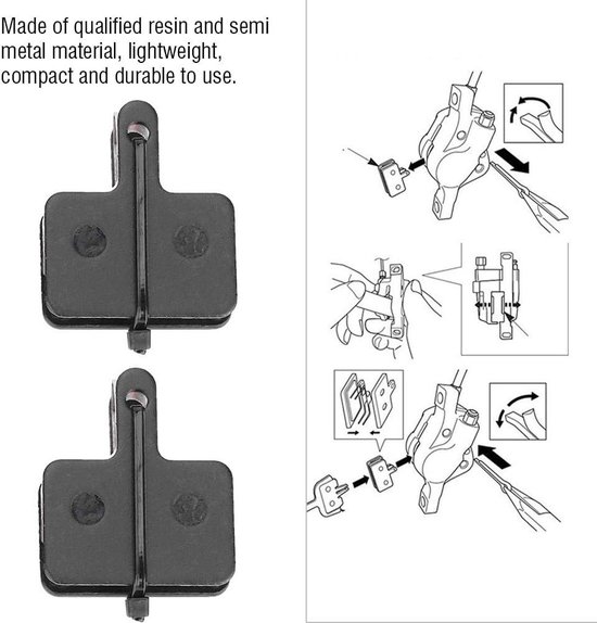Plaquettes de frein de Vélo – 4 paires de plaquettes de frein à disque semi-métalliques en cuivre – Remplacement pour VTT et Vélos de course