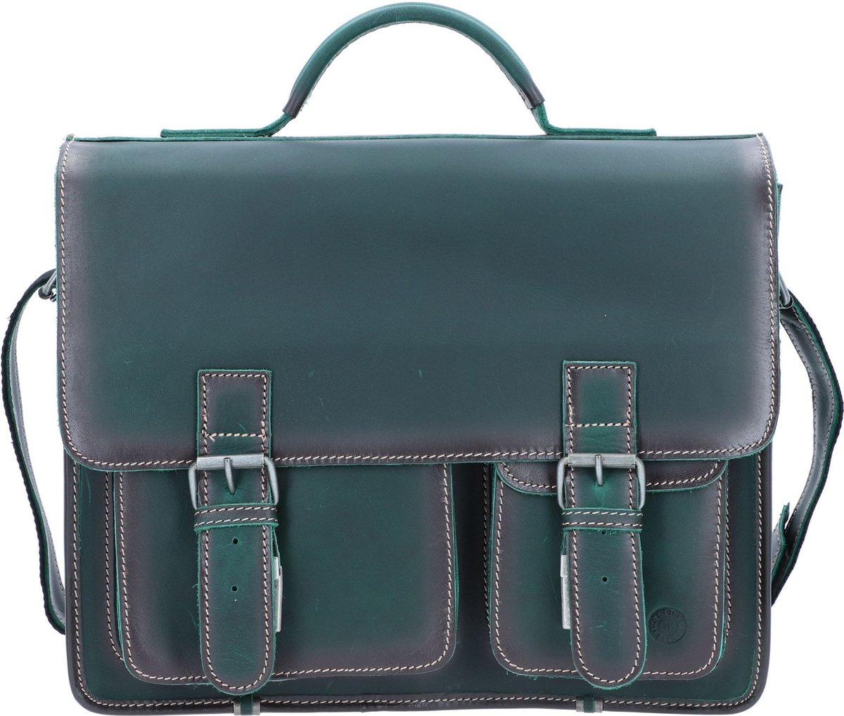 Greenburry Aktetas leer 39 cm - cm ( Zoll) - dark green