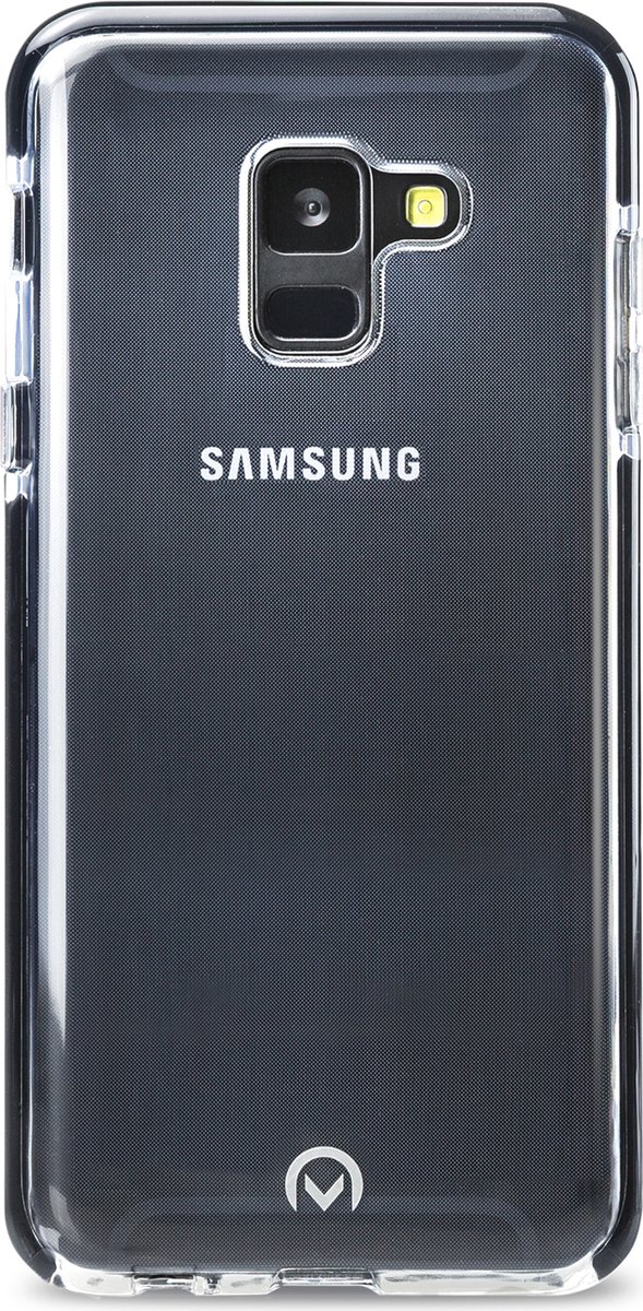 Mobilize Hoesje geschikt voor Samsung Galaxy A8 (2018) Telefoonhoesje Hardcase | Mobilize Shatterproof Backcover Shockproof | Schokbestendig Galaxy A8 (2018) Telefoonhoesje | Anti Shock Proof - Transparant / Zwart