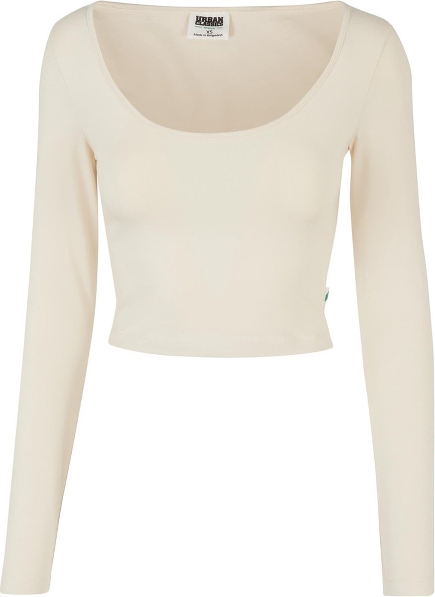 Urban Classics Organic Cropped Longsleeve top M Ivoorkleurig