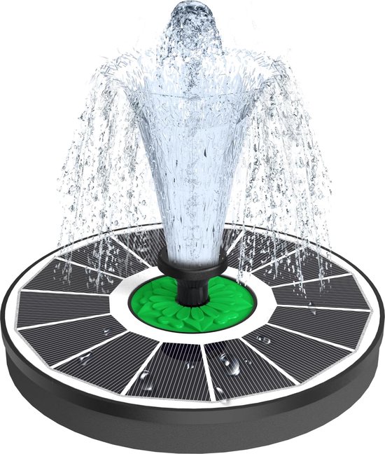 Fontein op zonne-energie 35 W voor buiten 100% glas 2023 geüpgraded vijverpomp met 8 doe-het-zelf effecten - drijvende fonteinpomp voor tuin vogelbad vijver visreservoir