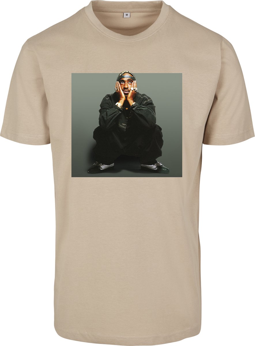 Mister Tee Tupac Sitting Pose Heren T-shirt XXL Beige