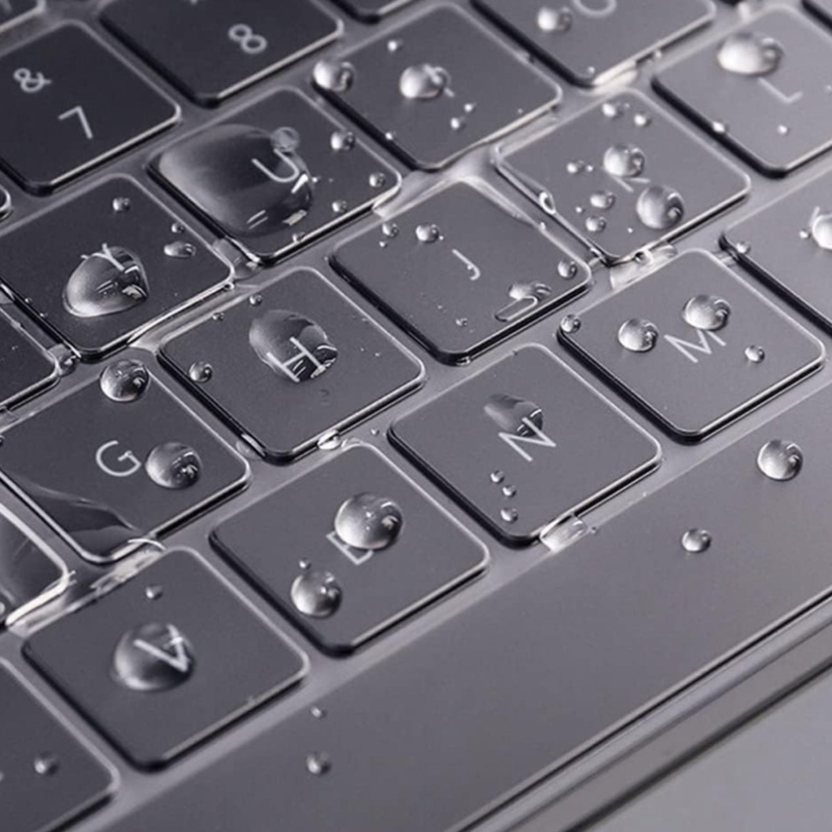 Siliconen toetsenbordhoes MacBook Air 13.6/15.3 Pro 14/16 waterdicht stofdicht transparant A2442-A3449 - Afbeelding 4