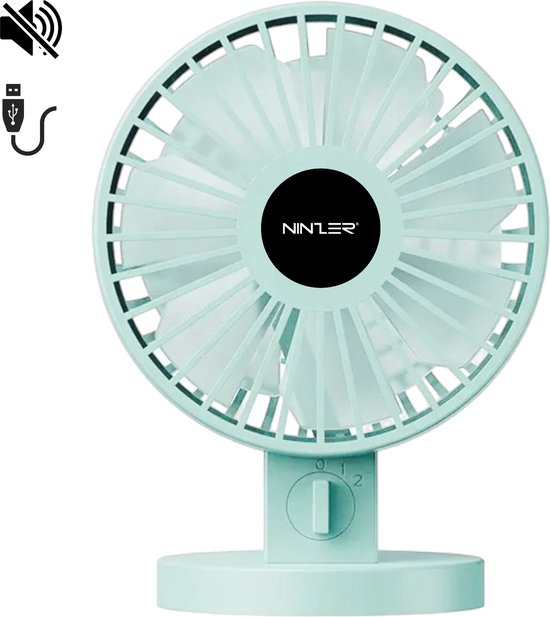 Mini USB Ventilator Stil en Compact – Bureau, Laptop, Tafelventilator Blauw, USB Aansluiting