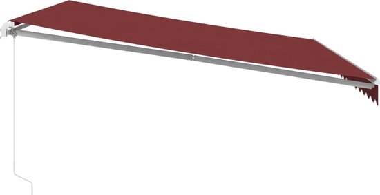 vidaXL - Auvent - manuel - extensible - avec - LED - 450x300 - cm - rouge bordeaux